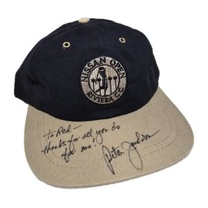 Vintage Golf Hat Nissan Open Riviera Country Club Autographed by Peter Jacobsen